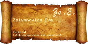Zsivanovics Éva névjegykártya
