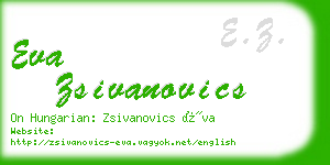 eva zsivanovics business card
